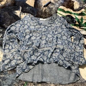 Lovely blue long sleeves blouse
